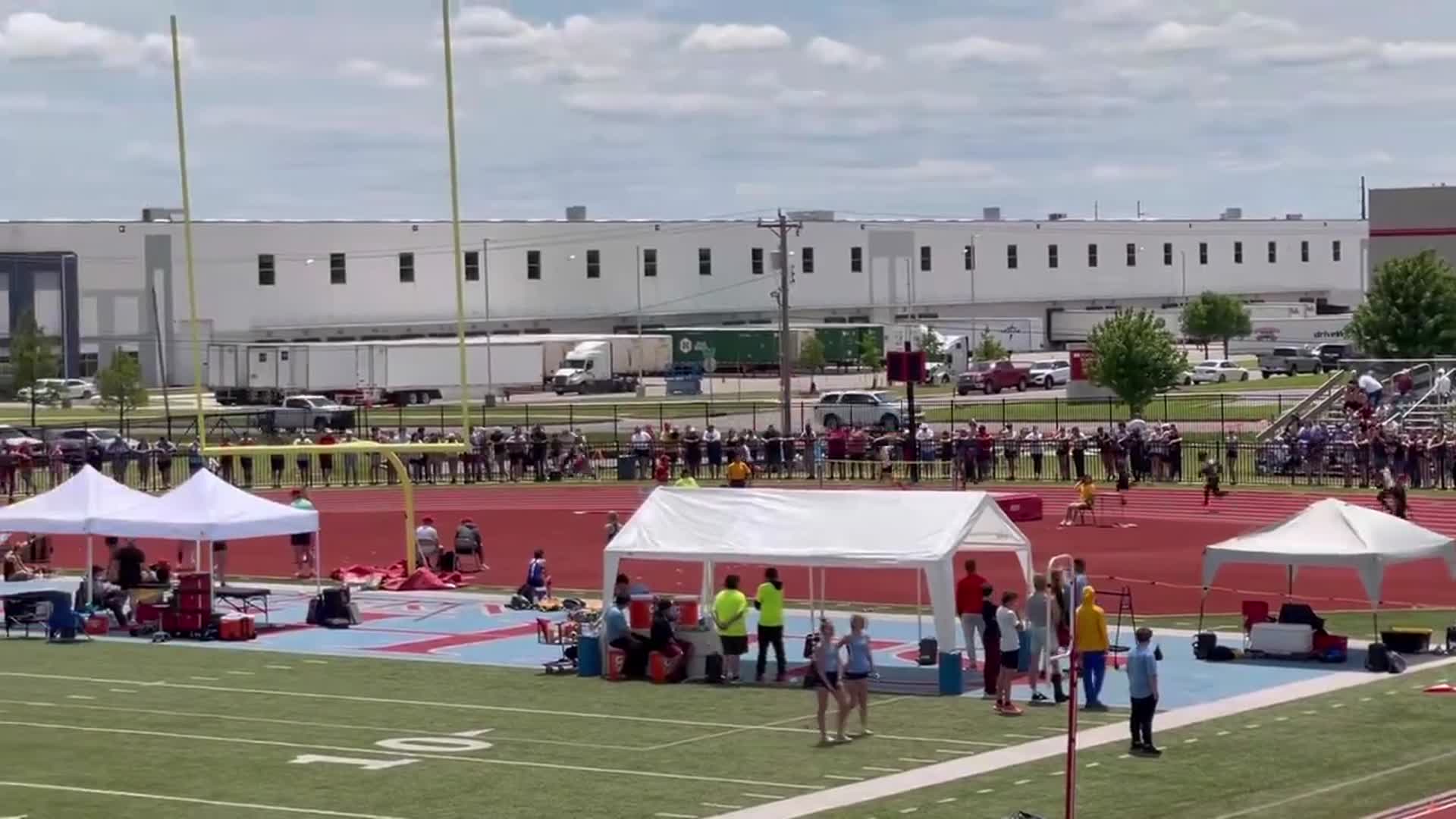 2024 Ok 5A Track State Championships 4x100  Preliminaries  (Sawyer Rice Anchor leg, lane 4)