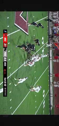 Dayton sealed the outside and had great control to get off his man to chance down the QB for a 8 yard loss.