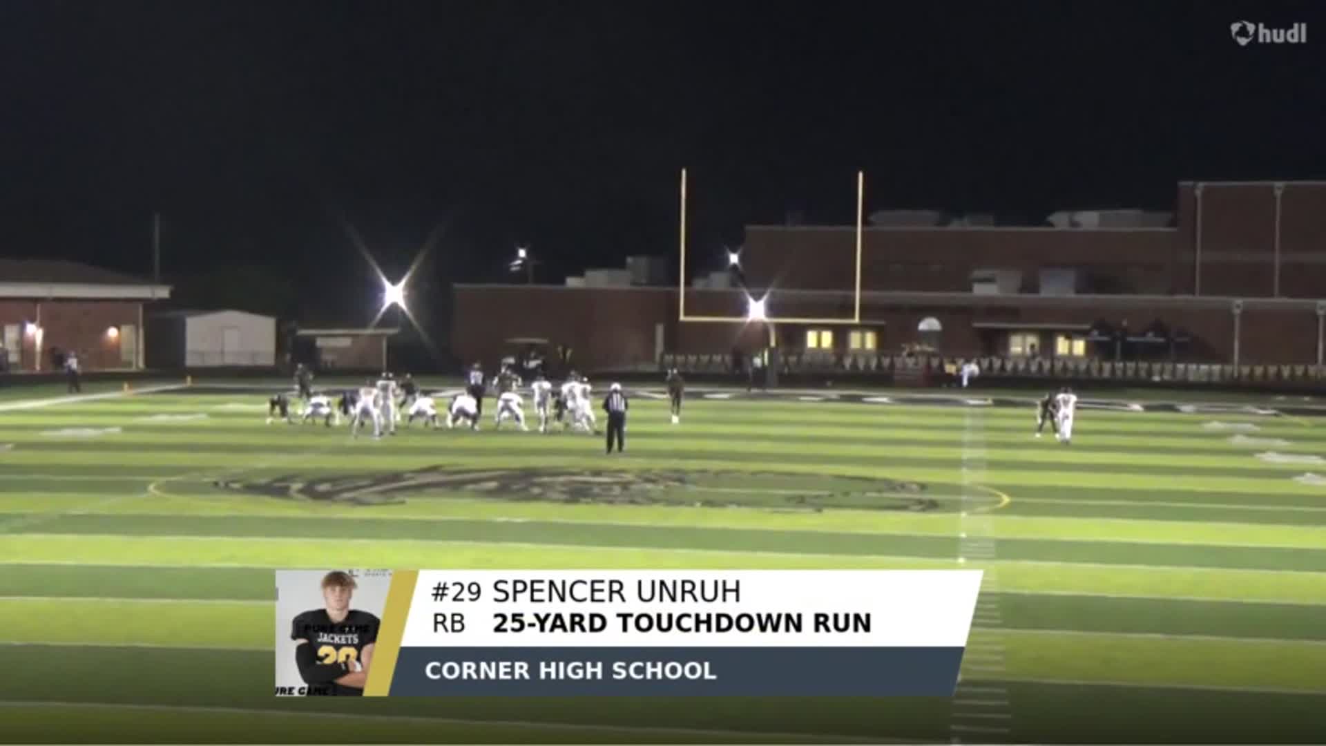 Corner High School Running Back Spencer Unruh #29 (Jr) 25 Yard Touchdown run vs Wenonah High School 9-6-2024