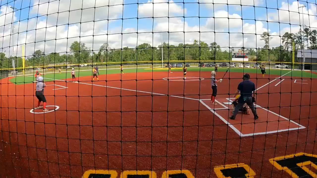Emalea (#12) 3run homerun over center field fence. 