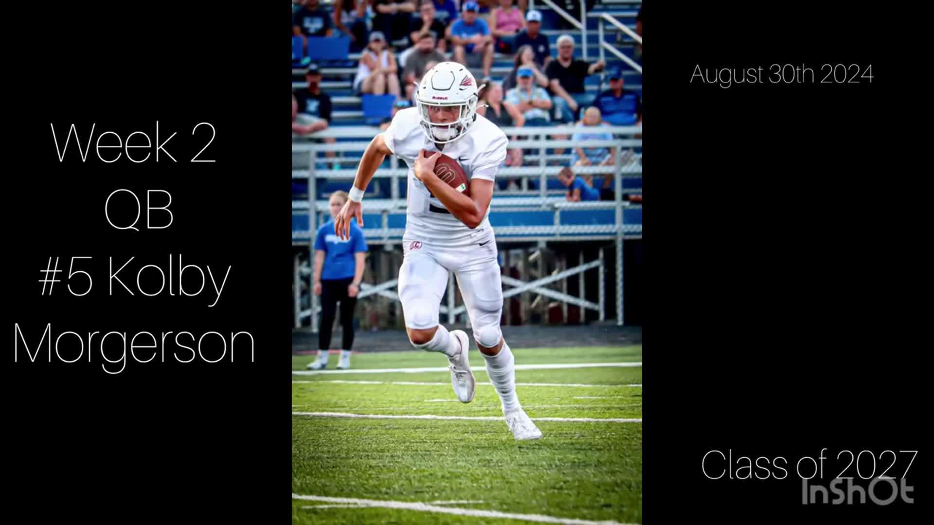 Week 2 vs: Miami East sophomore year. 